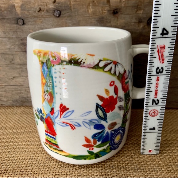 Anthropologie•NWOT/RETIRED•Starla Halfmann•Floral Letter/Initial D Mug•14 fl oz - Picture 7 of 8